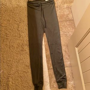 Army green plush leggings